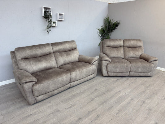 Furniture Village SLOANE Fabric 3 + 2 Seater Power Recliner Sofa Set - RRP £1890