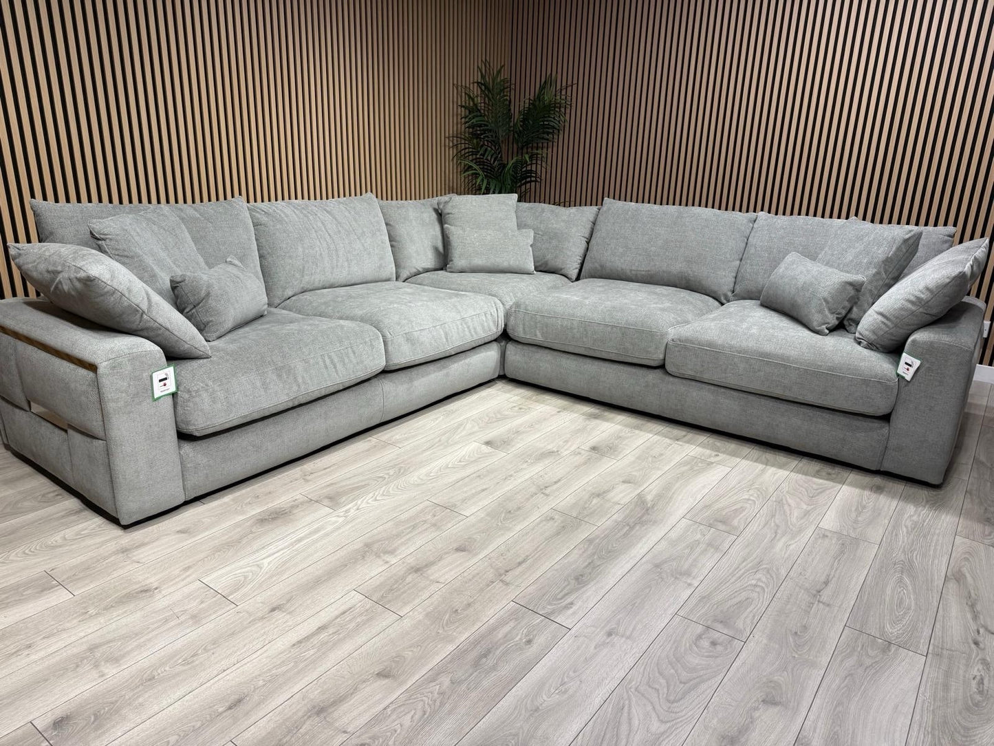 METZ Premium Fabric Large Corner Sofa, Cloud Grey - RRP £3,499