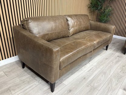 John Lewis BAILEY Style Leather 3 + 2 Seater Sofa Set, Chestnut - RRP £3978