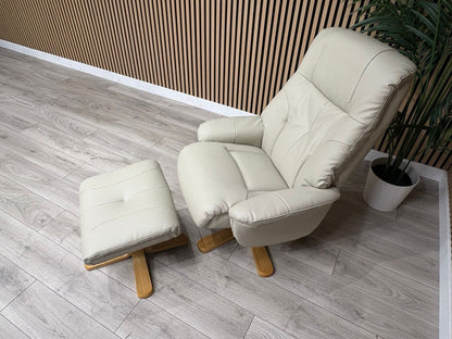 Relaxed Swivel Recliner Chair + Footstool RRP £1099