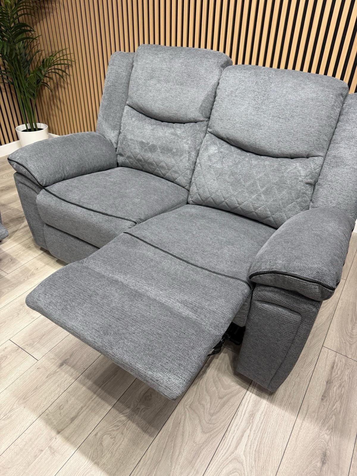 Very Myra 3 Seater Fabric Manual Recliner Sofa Grey