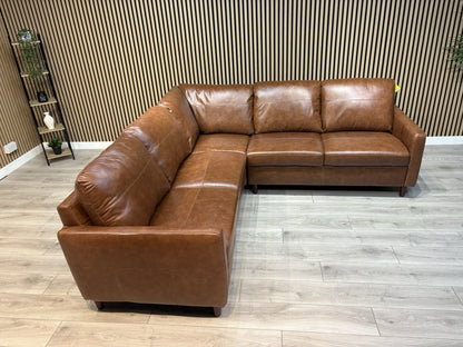 John Lewis BAILEY Style Leather 2 Corner 2 Sofa, Tan - RRP £3,679