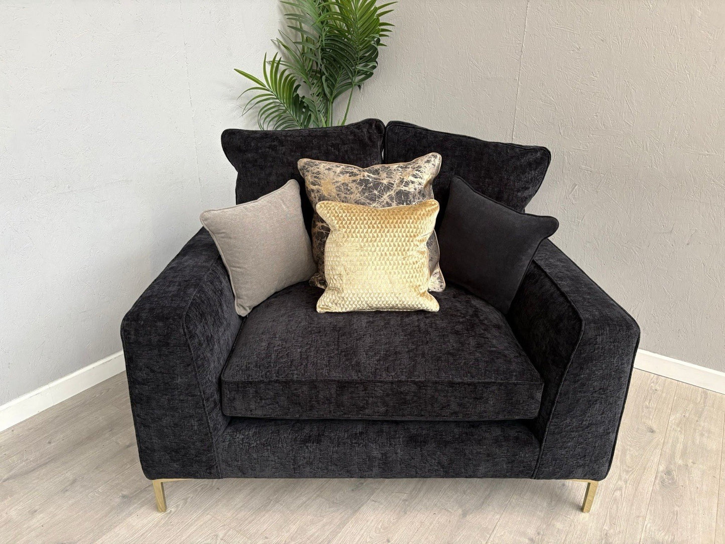 Sofology ROCOCO Fabric Love Seat Armchair / Chair, Verbier Jet - RRP £1599