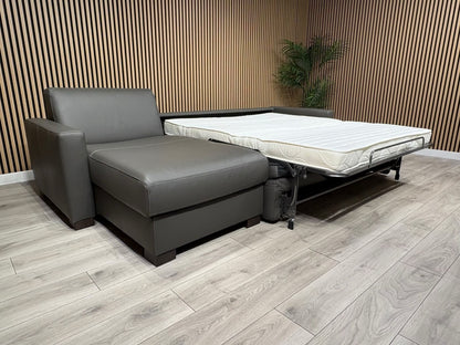 F.V Nicoletti Alcova 3 Seater Leather Sofa Bed with Storage Chaise RRP £4495