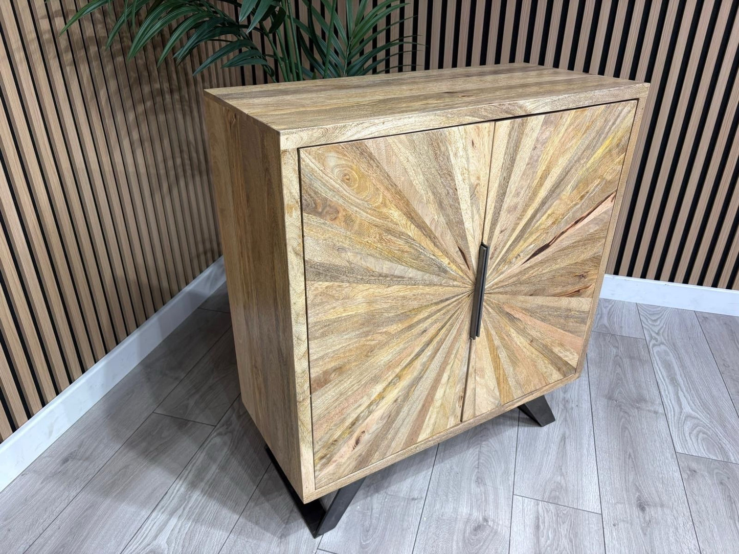 NEXT Sample - Geo Mango Wood Hall Cabinet - RRP: £895