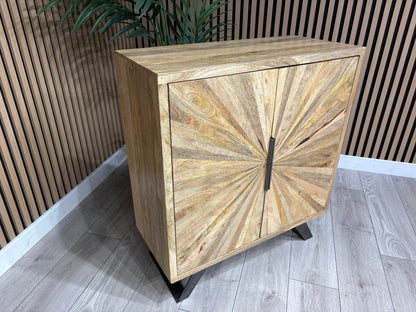 NEXT Sample - Geo Mango Wood Hall Cabinet - RRP: £895