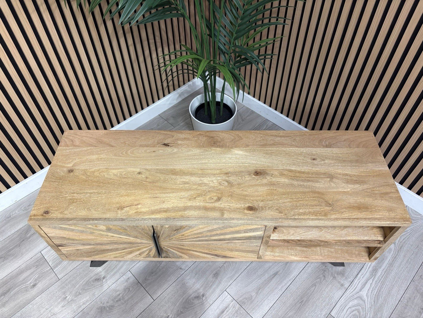 NEXT Sample - Geo Mango Wood TV Unit - RRP: £1095