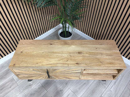 NEXT Sample - Geo Mango Wood TV Unit - RRP: £1095