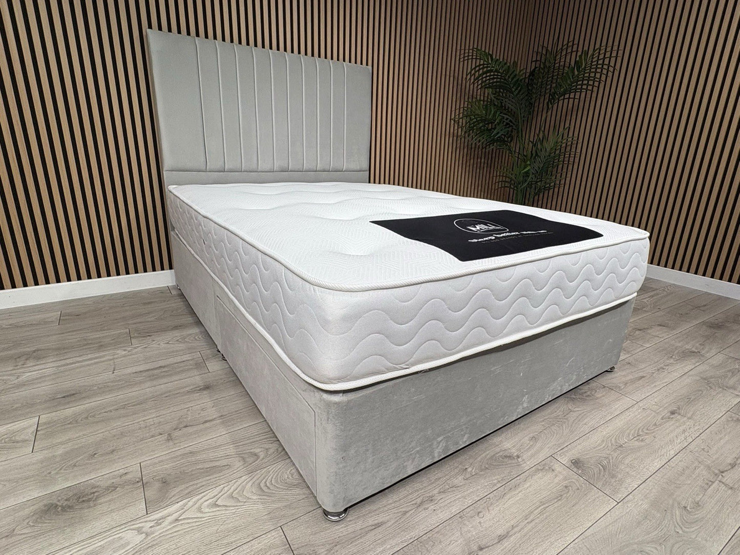 4ft6 Durham Bed Set, Inc Base + Headboard + Mattress (Storage Options Available)