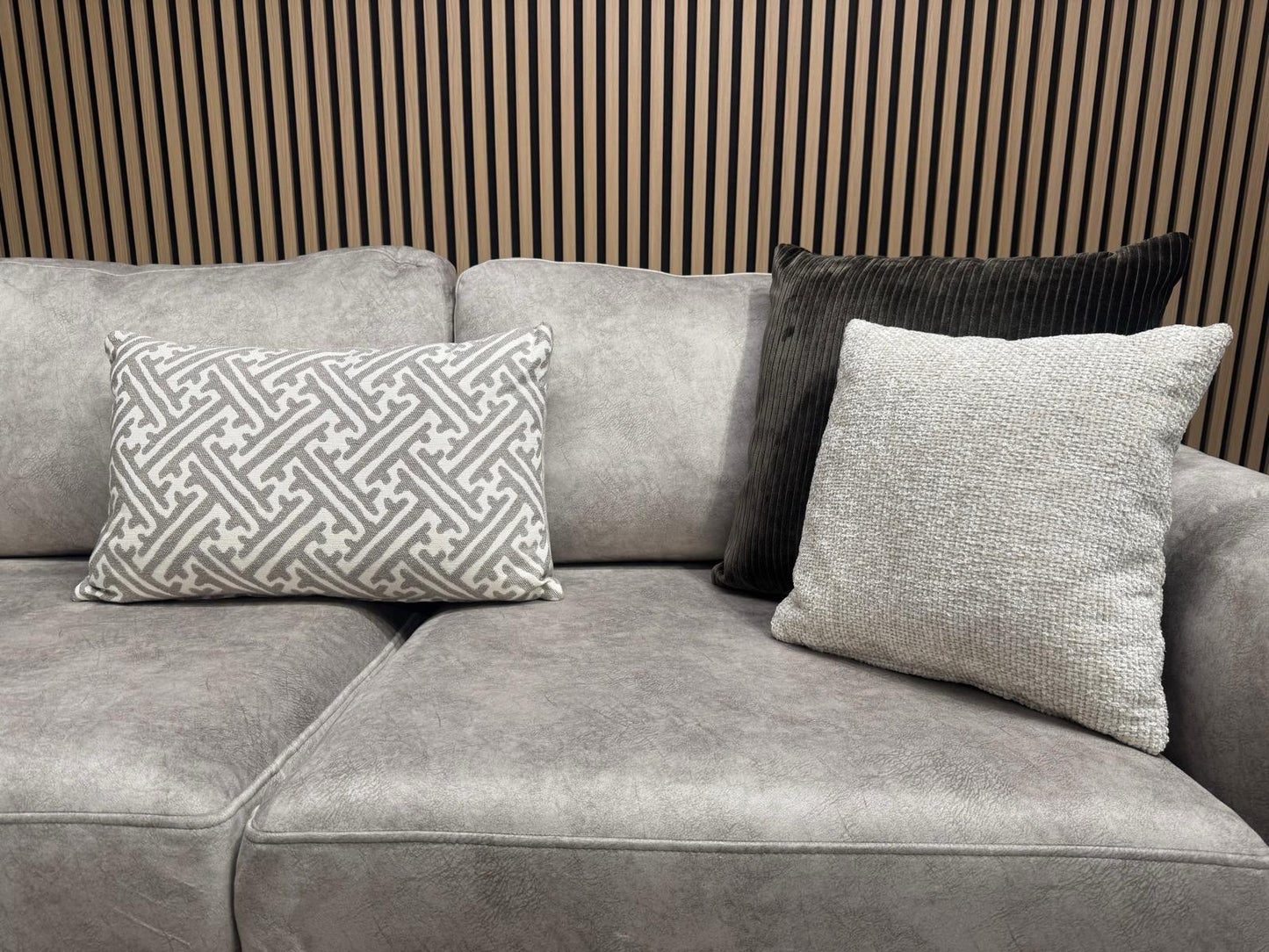 DEVINE Glamour Large Fabric 2 Corner 2 Sofa, Gemini Silver - RRP £2,895