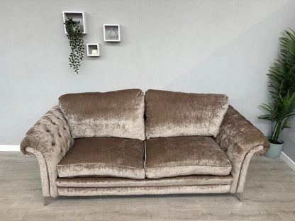 DFS Loch Leven Fabric 3 Seater Chesterfield Sofa - RRP £1499 Ex Display