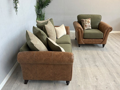 CHATSWORTH Farmhouse Style Fabric 3 Seater Sofa + Armchair Set RRP £3390