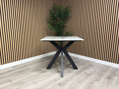 NEXT Sample - Crete Marble Effect Square Dining Table - RRP £699