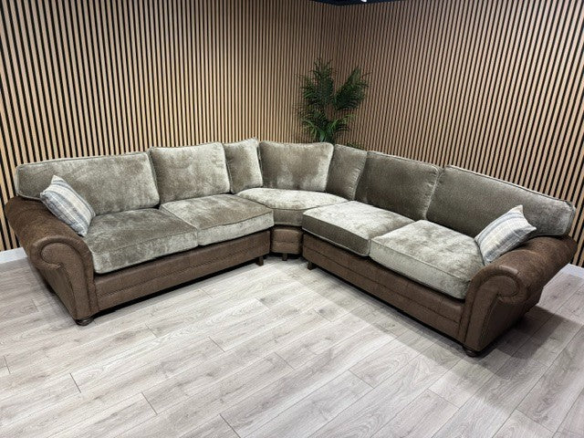 Oakfurnitureland DARWIN 2 Corner 2 Large Fabric Corner Sofa - RRP £2899