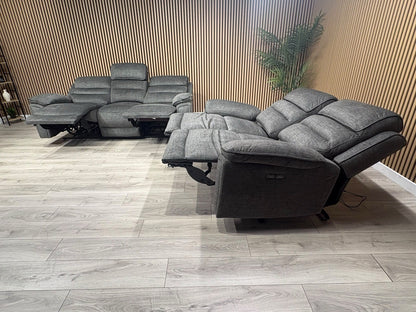 DFS New Lawson Power Recliner 3+2 Seater Sofa Set + Fold Down Table - RRP £2498