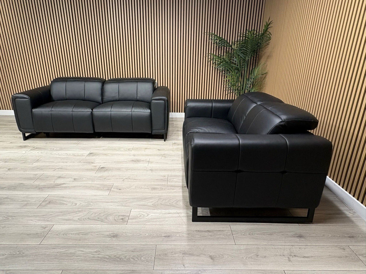 MARELLA 3 Seater + 2 Seater Power Recliner Leather Sofa Set RRP £4399