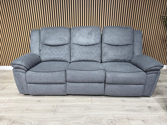 Very Myra 3 Seater Fabric Manual Recliner Sofa Grey