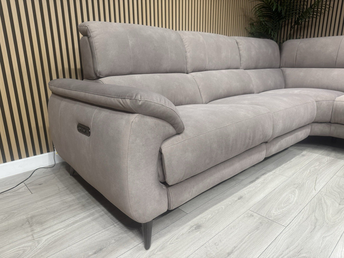 Furniture Village MOET Style Fabric RHF Chaise Power Recliner Corner Sofa