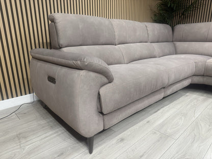 Furniture Village MOET Style Fabric RHF Chaise Power Recliner Corner Sofa