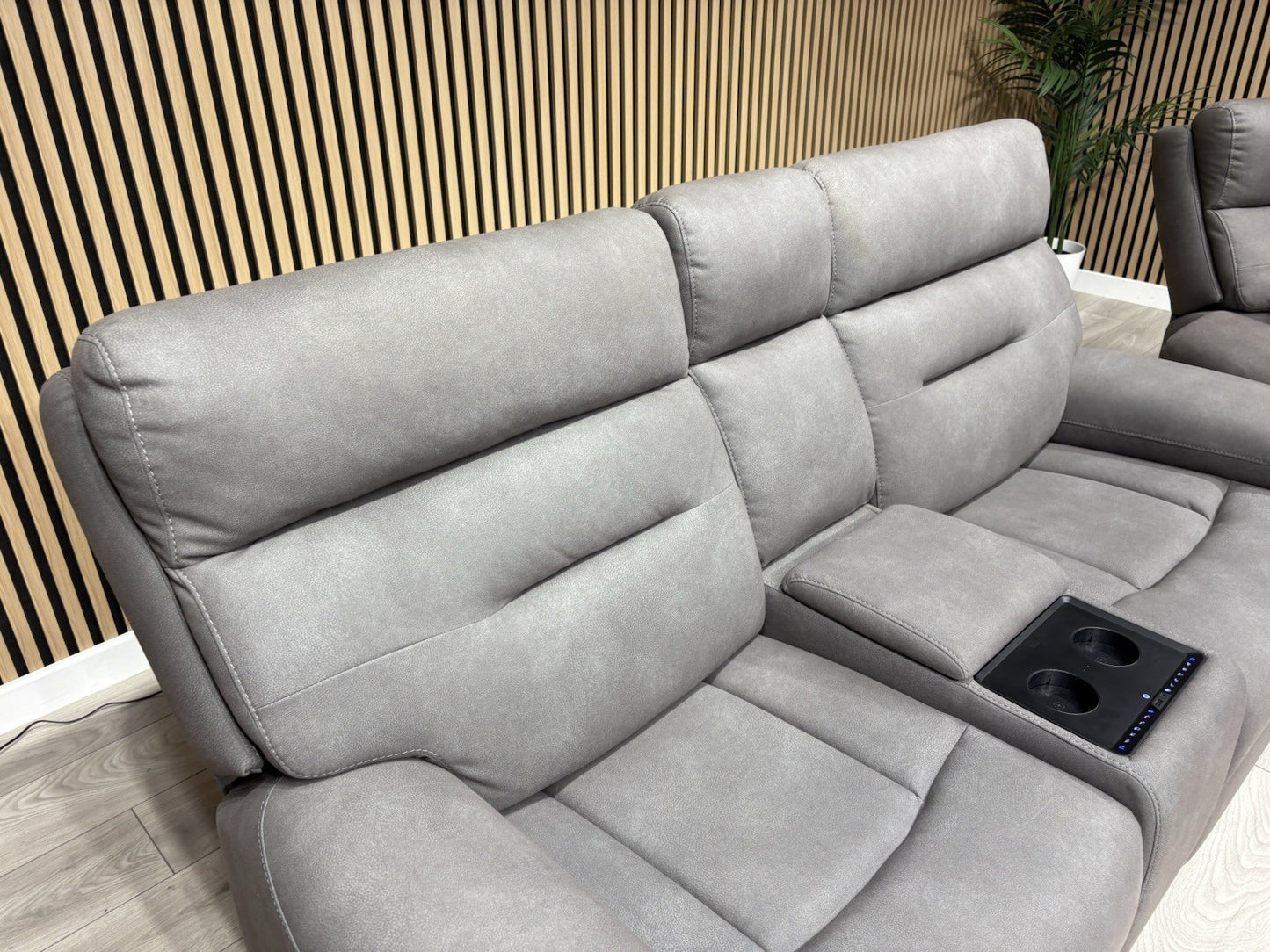 F. Village CINEMAX Fabric 2 Seater Media Sofa, Media Armchair + Stool RRP £4,385