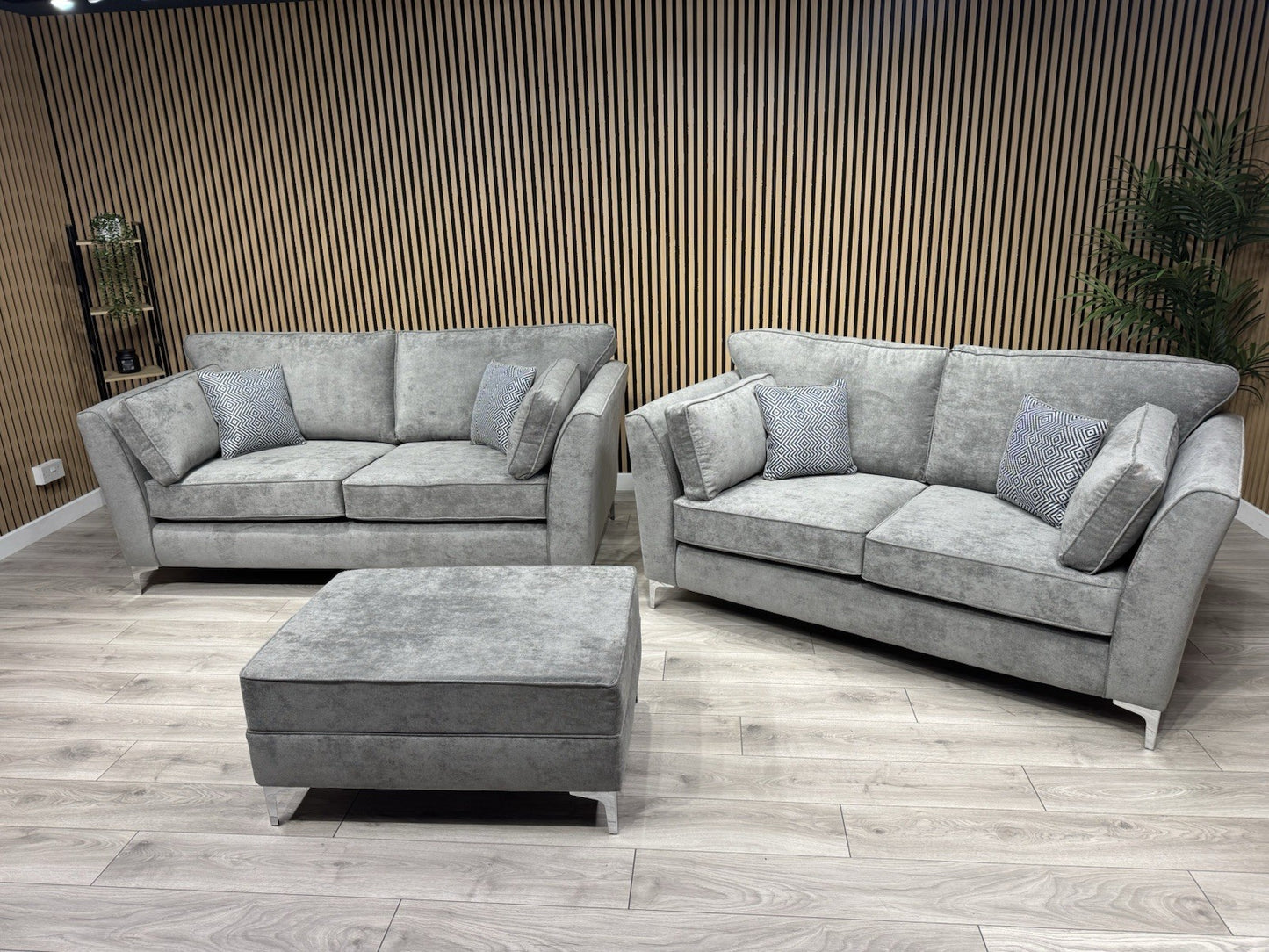 Furniture Village SASHA Fabric 3+2 Seater + Footstool Sofa Set - RRP £3490
