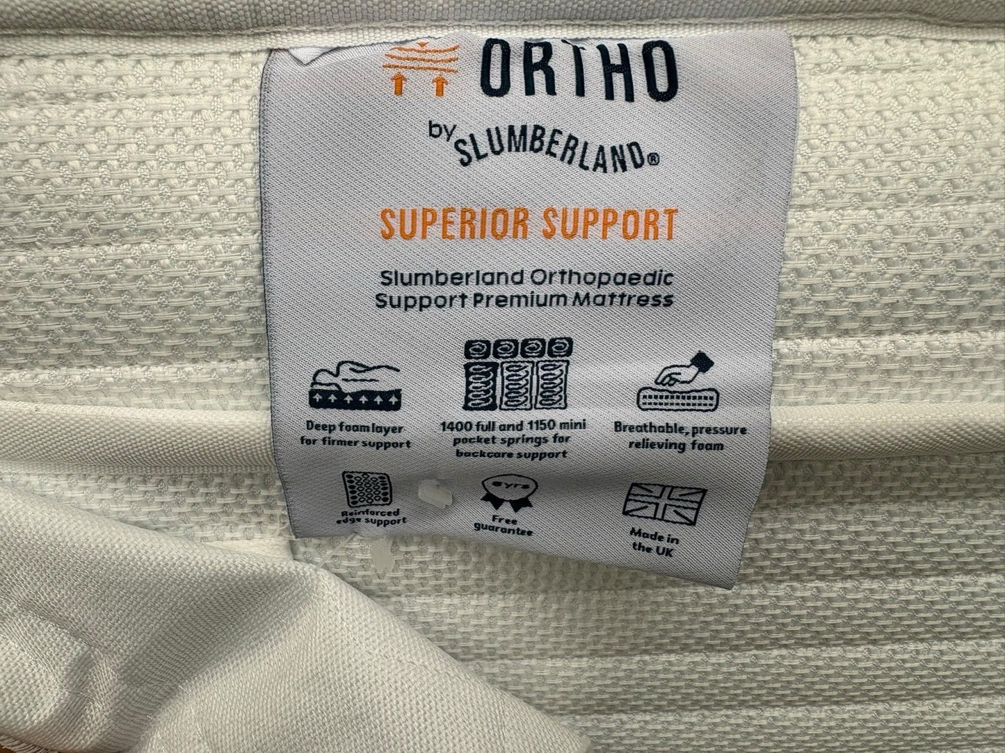 Slumberland Ortho Support Premium 6ft Superking Mattress, Extra Firm - RRP £1349
