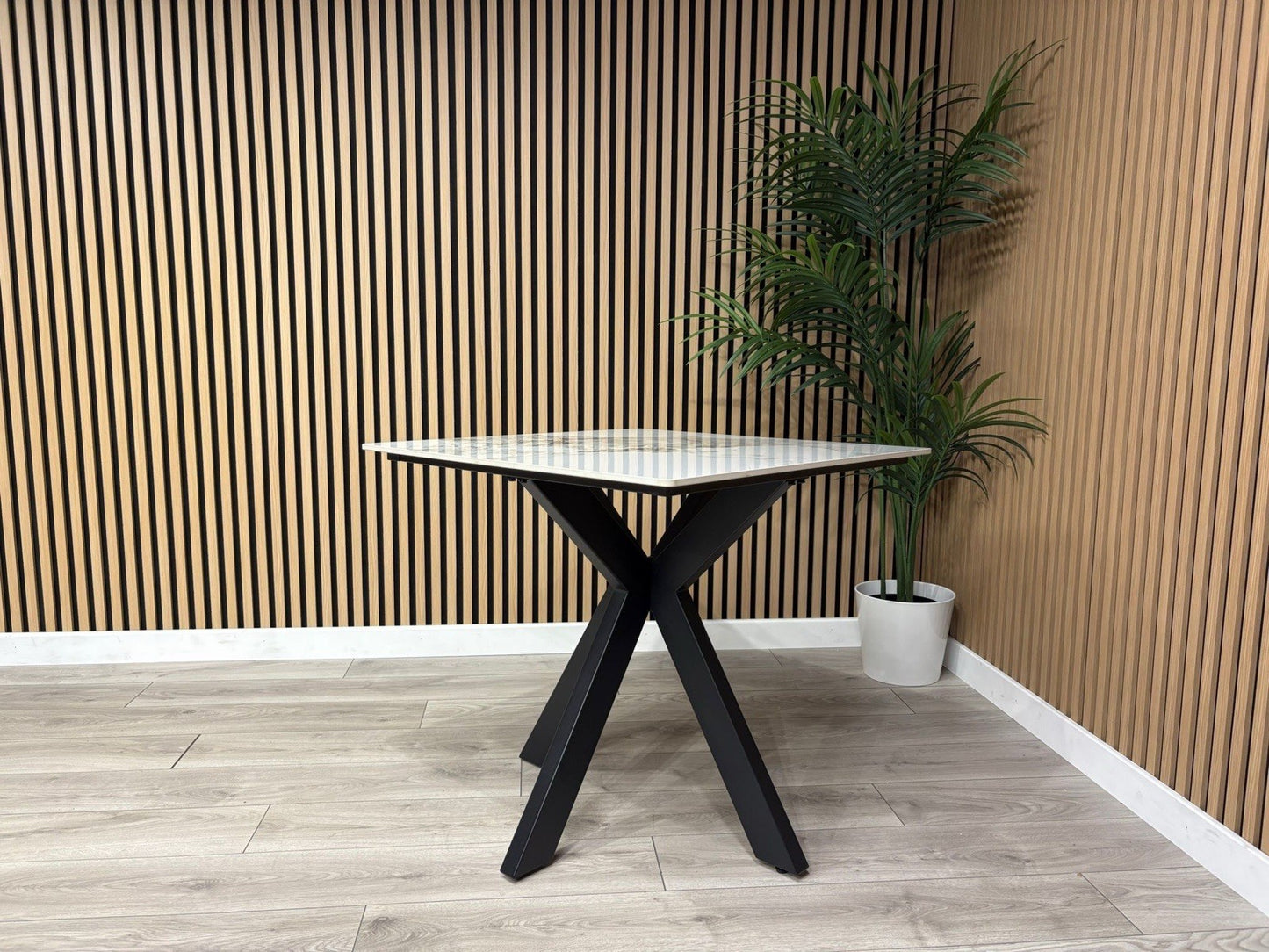 NEXT Sample - Crete Marble Effect Square Dining Table - RRP £699