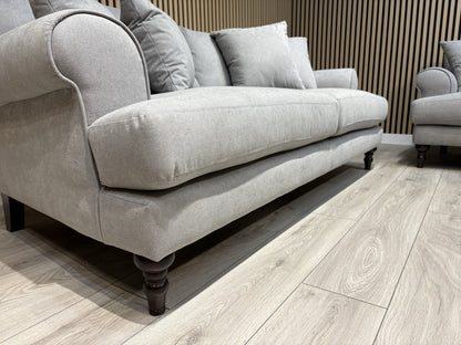 Laura Ashley LYNDEN Style Fabric 3 Seater + 2 Seater Sofa Set, Grey - RRP £2,500