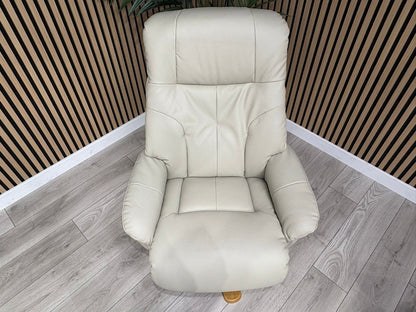 Relaxed Swivel Recliner Chair + Footstool RRP £1099