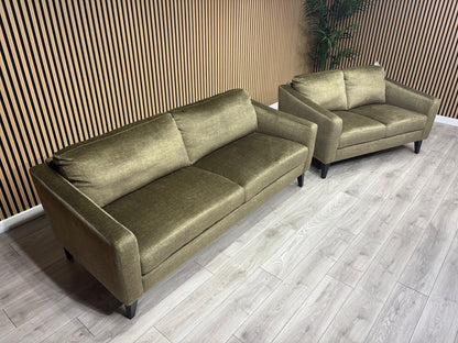 John Lewis BAILEY Style Fabric 3 Seater + 2 Seater Sofa Set, Olive - RRP £2,978