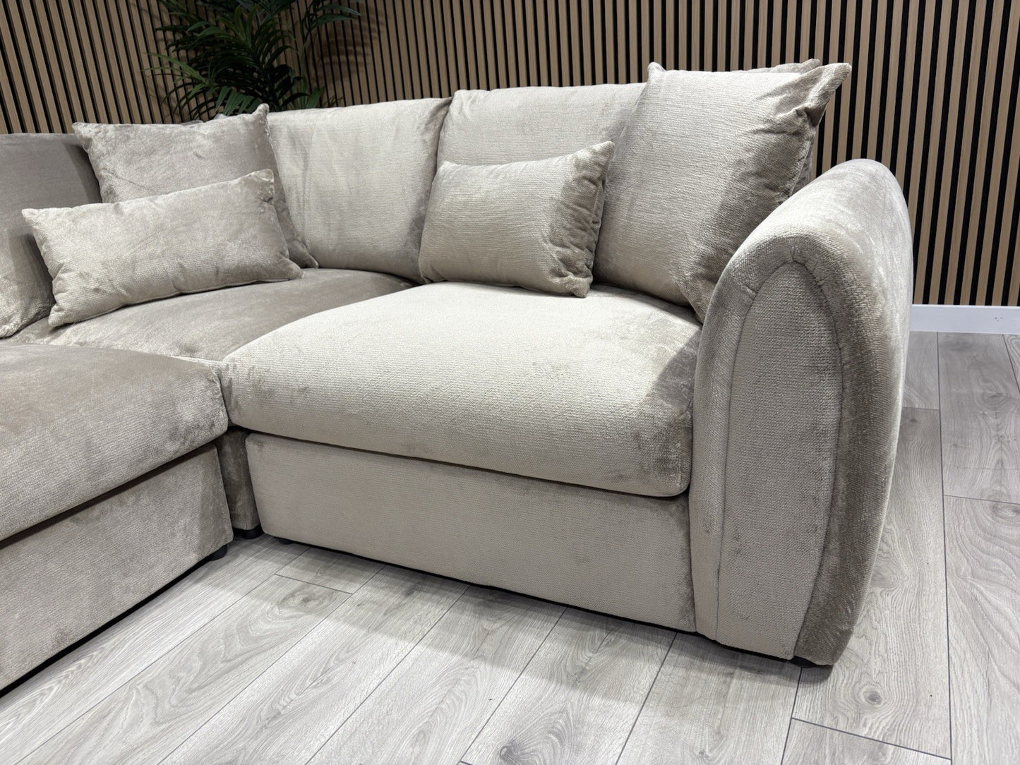 Sofology MARBLE ARCH Style Fabric RHF Corner Sofa, Beige - RRP £3,599