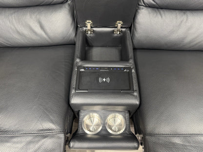 SCS  Cleveley Leather 2+2 Seater Power Recliner/Headrests + Console  - RRP £2898