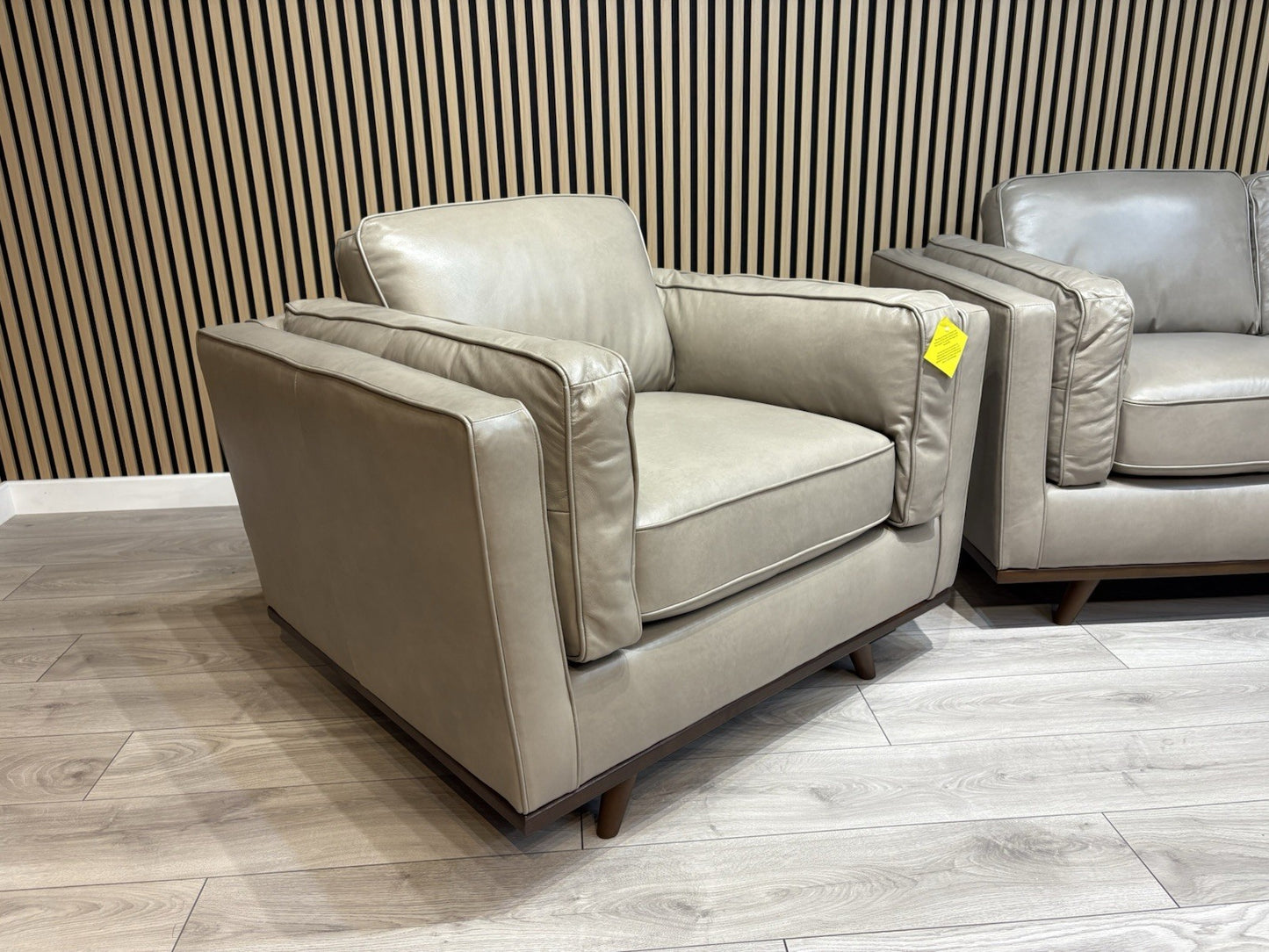 John Lewis Sample VALENCIA 3 Seater + 2 Seater + Armchair Leather Sofa Set