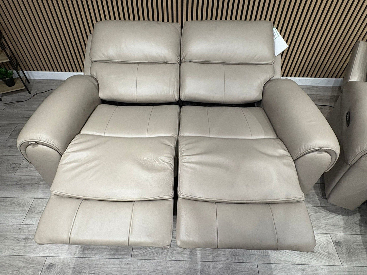 Oak FurnitureLand - EZRA Leather 2 x 2 Seater Power Recliner Sofa Set. RRP £5000