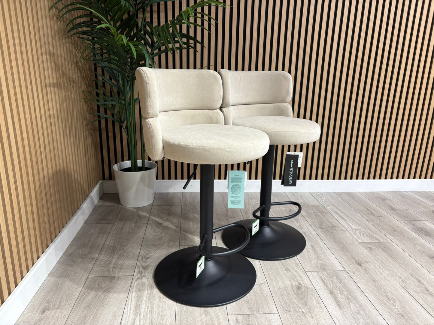 NEXT Sample - Brushed Velvet Cream Bar Stool