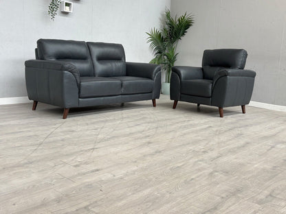 DFS Coben Leather 2 Seater Sofa + Armchair Set - RRP £1428 (Read Description)