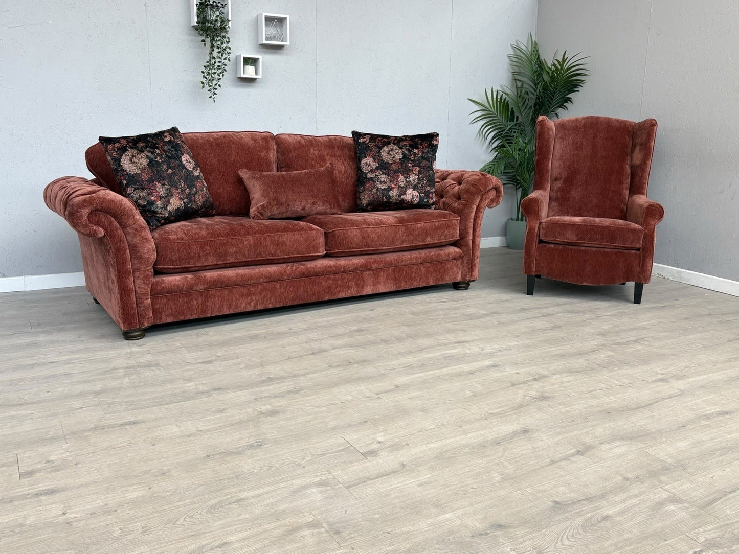 Victoria Fabric 4 Seater Sofa + Wingback Chair Set - RRP £3598