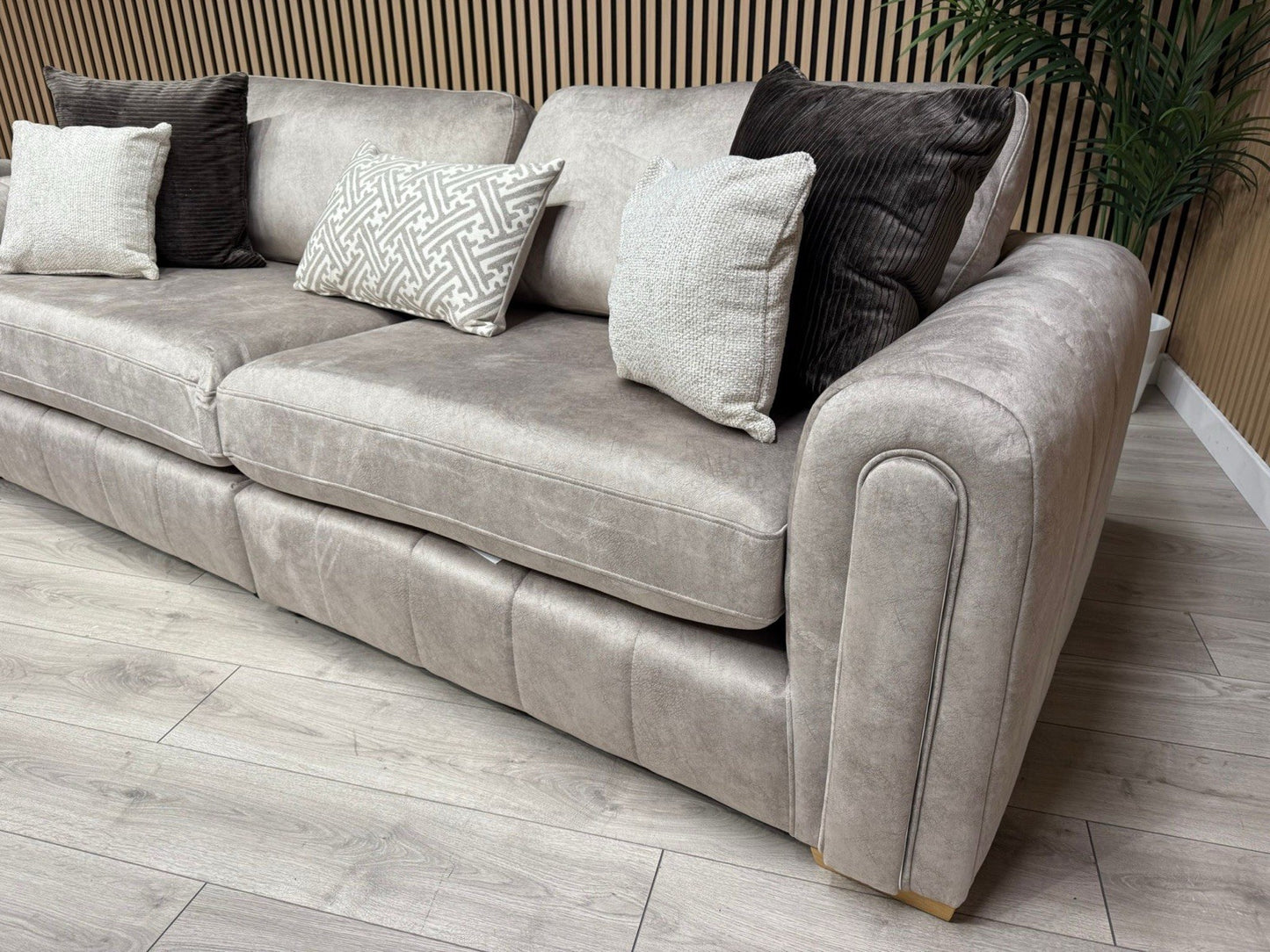 DEVINE Glamour Large Fabric 4 Seater Sofa + Love Chair Armchair - RRP £2,598