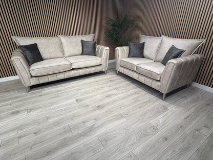DFS - Cherished Style 3 + 2 Seater Sofa Set, Formal Back, Oatmeal - RRP £2,598