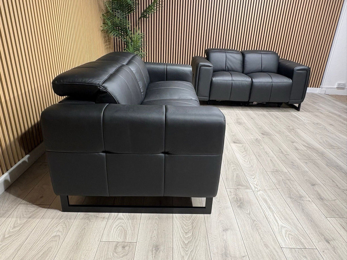 MARELLA 3 Seater + 2 Seater Power Recliner Leather Sofa Set RRP £4399