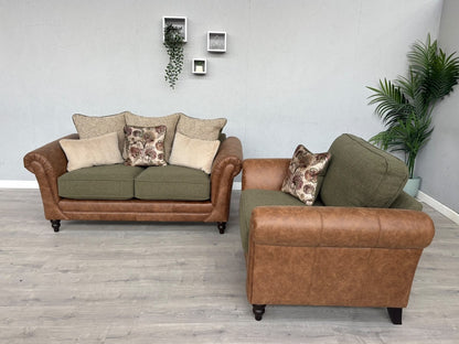 CHATSWORTH Farmhouse Style Fabric 2 Seater Sofa + Love Chair Set RRP £3390