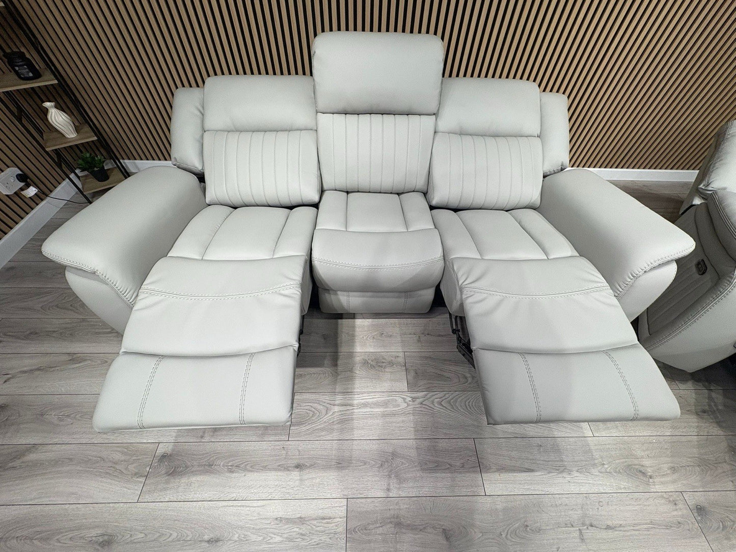 DOMINO Leather 3 Seater Sofa + Armchair Set, Power Recliners - RRP £2,795
