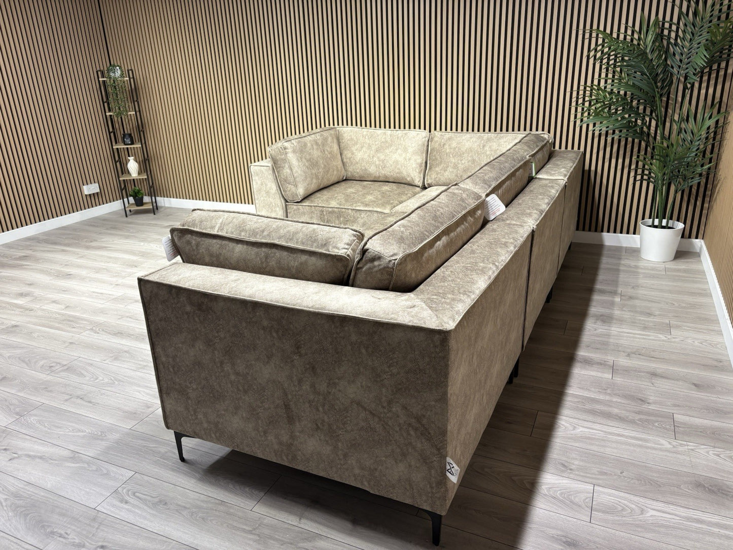 ELIJAH Modular Premium Fabric Corner Sofa, Mink - RRP £3,799