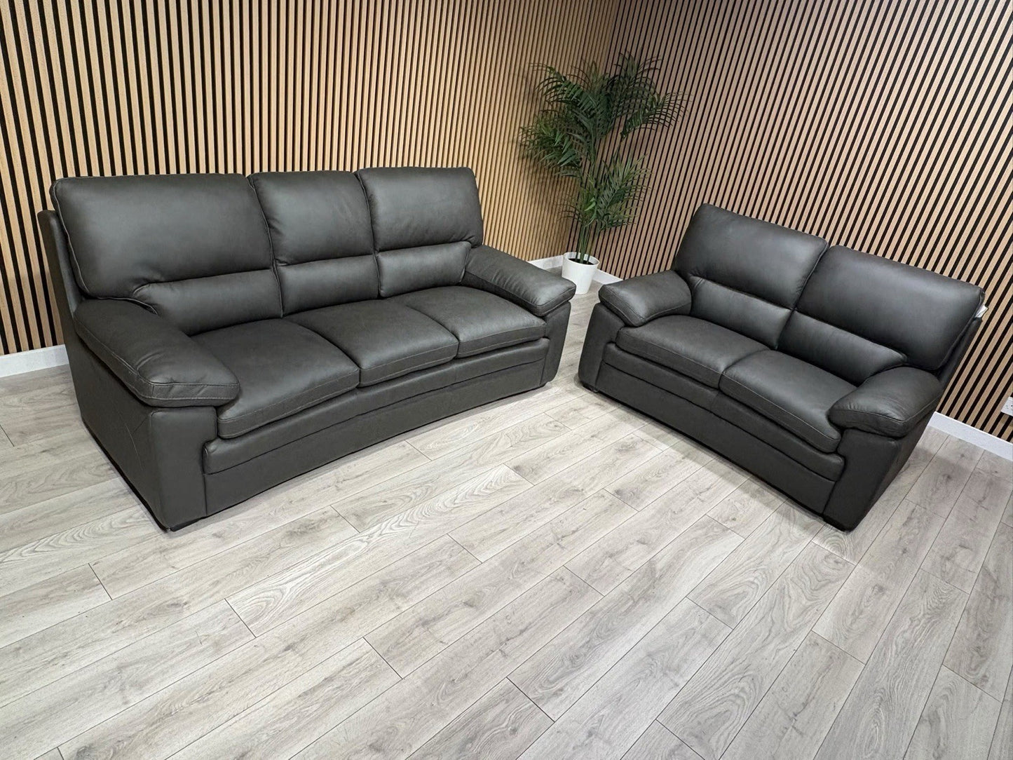 DFS Brooker Leather 3 Seater + 2 Seater Static Sofa Set  - RRP £3690