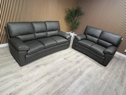 DFS Brooker Leather 3 Seater + 2 Seater Static Sofa Set  - RRP £3690