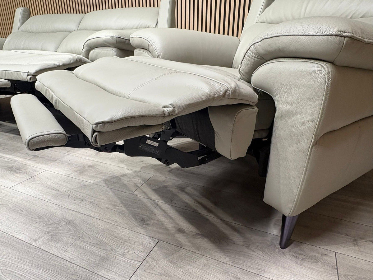 Furniture Village PANACHE Style Leather 3 Seater + Chair Power Recliner Sofa Set