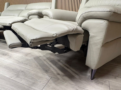 Furniture Village PANACHE Style Leather 3 Seater + Chair Power Recliner Sofa Set