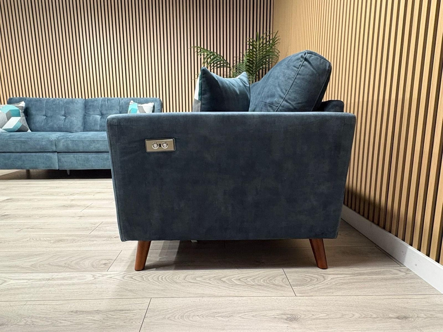 DFS - Studio Style 3 Seater + 2 Seater Power Sofa Set, Ocean Blue - RRP £2,978
