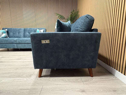 DFS - Studio Style 3 Seater + 2 Seater Power Sofa Set, Ocean Blue - RRP £2,978