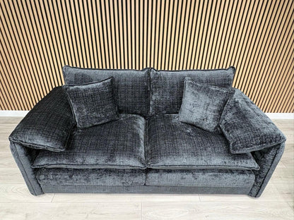 SOLICE Fabric 3 Seater + 2 Seater Sofa Set, Black - RRP £2,498